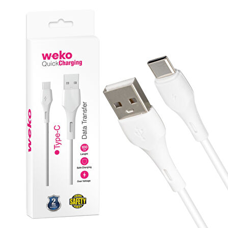 Weko WK-22018 Usb To Type-C Şarj Kablosu 1 Metre Cep Telefonu Şarj Aleti Kablosu