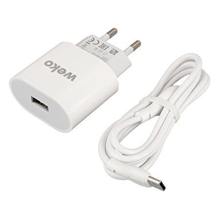 Weko WK-21442 3 Amper Cep Telefonu Şarj Aleti Adaptörü Type-c To Usb Kablolu