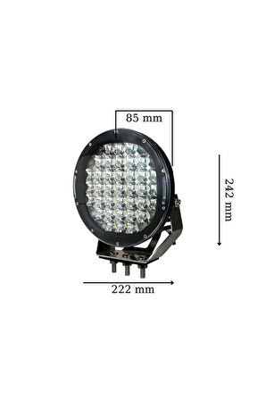 37 Ledli Siyah Çerçeve 185w Off Road Led Sis Farı Su Geçirmez 12v 24v Yuvarlak Çalışma Lambası