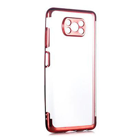 Xiaomi Poco X3 Kılıf İnce Köşeleri Renkli Şeffaf Silikon