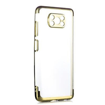 Xiaomi Poco X3 Kılıf İnce Köşeleri Renkli Şeffaf Silikon