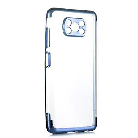 Xiaomi Poco X3 Kılıf İnce Köşeleri Renkli Şeffaf Silikon