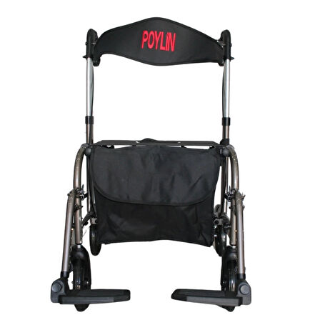 Poylin Pedallı (Ayaklı) Rolatör | Tekerlekli Sandalyeye Dönüşebilen Yapı, Çift Yönlü Oturma Alanı, Baston Tutuculu P777P