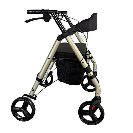 Poylin Ekonomik Rollatör | Katlanabilir Yapı, Oturma Alanı, Frenli Tekerlekli P581