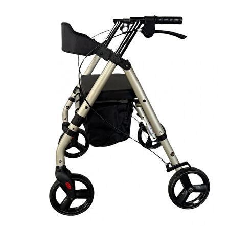 Poylin Ekonomik Rollatör | Katlanabilir Yapı, Oturma Alanı, Frenli Tekerlekli P581