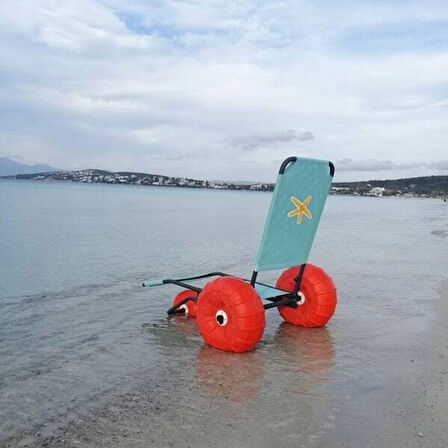 Engelli Plaj Sandalyesi | 3 Tekerlekli, Hafif, CE Belgeli Kolçaksız ve Korozyona Dayanıklı Tasarım
