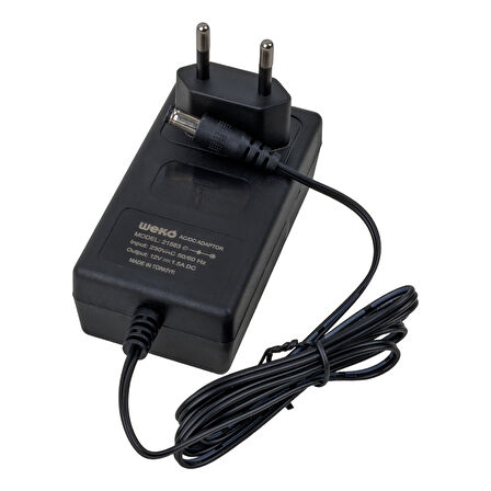 Ayt Weko 12 Volt - 1.5 Amper 5.5 2.5 Uçlu Yerli Üretim Plastik Kasa Priz Tipi Adaptör