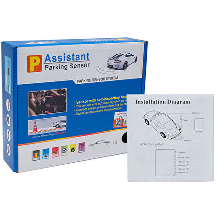 Powermaster PM-3859 Park Sensörü Ekranlı Oto Araç Arka Park Sensörü Göstergeli