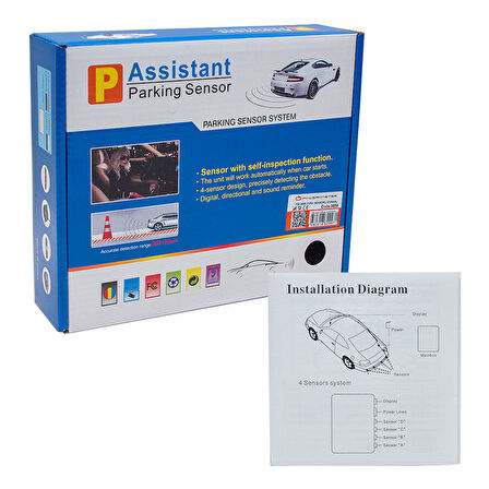 Powermaster PM-3859 Park Sensörü Ekranlı Oto Araç Arka Park Sensörü Göstergeli