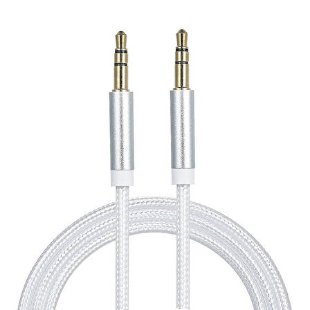 Ayt 3.5 Mm Erkek-Erkek 1 Metre Stereo Aux Örgülü Kablo Renkli Ses Kablosu