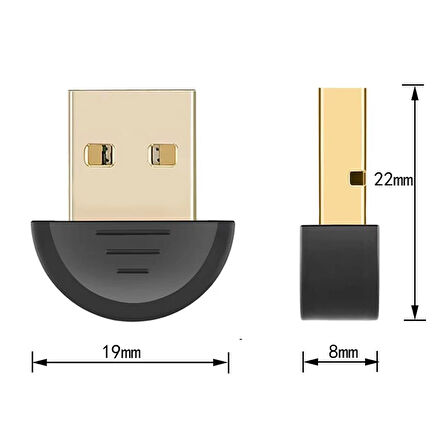 Ayt Powermaster Mini Usb Bluetooth 5.0 Dongle Adaptör Pc Bilgisayar Laptop Masaüstü Android 20 Metre Çekim Mesafeli