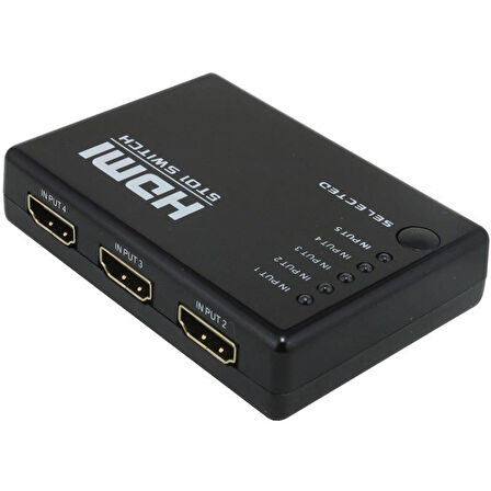 Powermaster 5 Giriş 1 Çıkış Hdmi Switch Toplayıcı Kumandalı Adaptörsüz