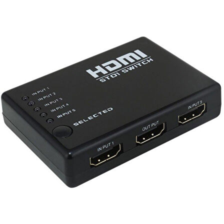 Powermaster 5 Giriş 1 Çıkış Hdmi Switch Toplayıcı Kumandalı Adaptörsüz