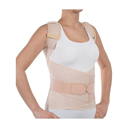 Medikaltec  Torakolomber Bej Çelik/Fleksible Balenli Korse W406