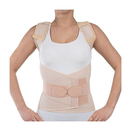 Medikaltec  Torakolomber Bej Çelik/Fleksible Balenli Korse W406