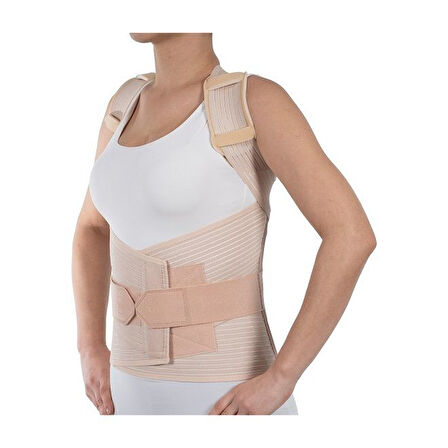 Medikaltec  Torakolomber Bej Çelik/Fleksible Balenli Korse W406