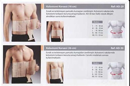 Medikaltec Kolostomi Korsesi 26 Cm Bel Çevresi 70-80 Cm