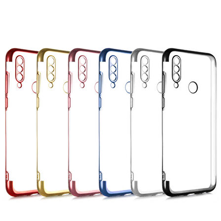 Meizu M10 Kılıf İnce Köşeleri Renkli Şeffaf Silikon