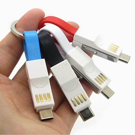 Ayt Powermaster 2in1 Anahtarlık Type C Lightning Mini Anahtarlık USB Şarj Kablosu PM-26061