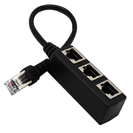 Ayt Powermaster PM-25007 Ethernet RJ45 3 lü Dağıtıcı Splitter Ethernet Soketi Çoklayıcı İnternet Çoğaltıcı