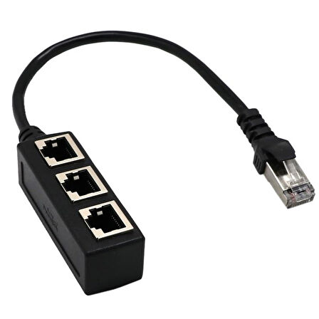 Ayt Powermaster PM-25007 Ethernet RJ45 3 lü Dağıtıcı Splitter Ethernet Soketi Çoklayıcı İnternet Çoğaltıcı