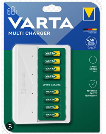 Varta 57659 Usb Multi Charher 8 Li Pil Şarj Cihazı Aleti AA AAA Pil Şarj Etme Cihazı