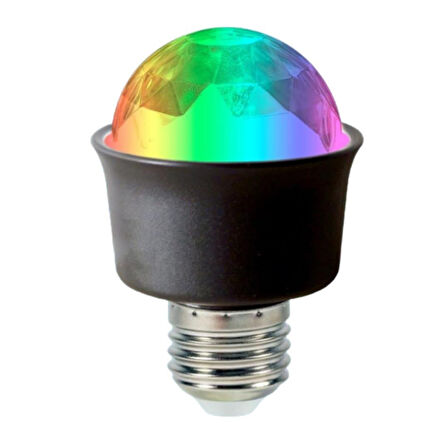 Ledx AL-KXT6882 Mini 360 Derece Led 3.3 Watt E27 Duy Rgb Renk Disko Lamba Gece Lambası Çocuk Odası