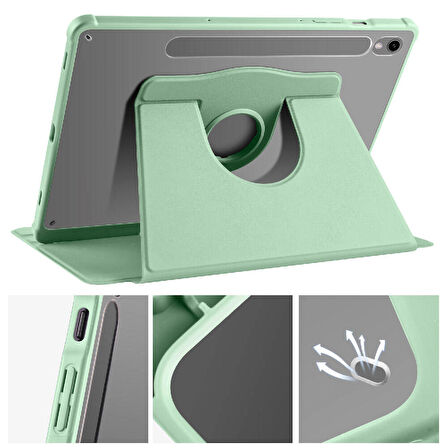 Galaxy Tab S9 Kılıf Termik Kalem Bölmeli Dönebilen Standlı Kılıf