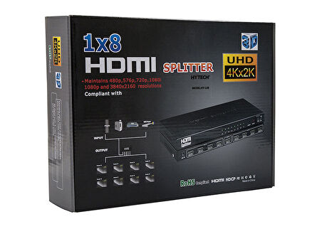 HYTECH HY-LU8 8 PORT 4KX2K HDMI SPLITTER DAĞITICI