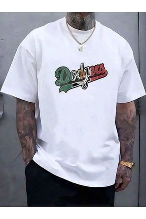Erkek Dodgers Baskılı Tasarım Tshirt