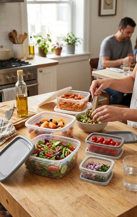  Easybox 6'lı Plastik Saklama Kabı Seti, BPA İçermez İç İçe Geçebilir Mutfak ve Buzdolabı İçi Düzenleyici Erzak Kabı Seti (225 ml - 3000 ml)