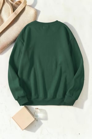 Unisex Uçan Kelebekler Baskılı Bisiklet Yaka Sweatshirt