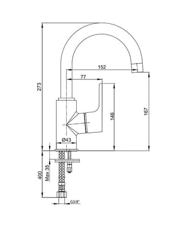 E.c.a. Luna Kuğu Borulu Lavabo Bataryası - Altın 102808953