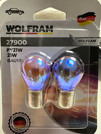 Wolfram Diadem Ampul Mavi Tek Duy Sinyal Ampulü 12v 21w Turuncu Amber