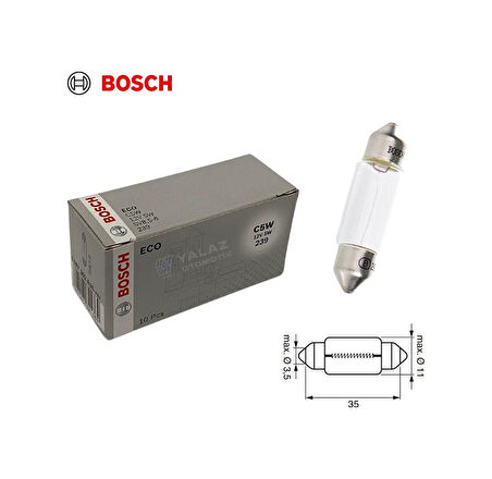 Bosch 12v Sofit Ampul 5w 36 Mm 10 Adet