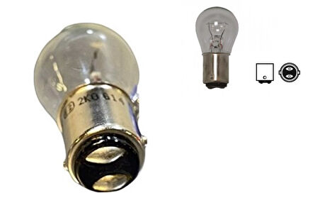 12v 94 Ampul 21w Çift Duy Tek Flaman Ba15d Marin 2 Adet