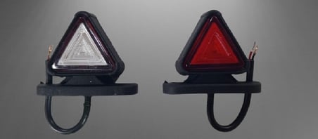 Takoz Boynuz Lamba Üçgen Ok Mini 2 Ledli Neon Led 12v-24v Uyumlu Kırmızı-Beyaz 2 Adet