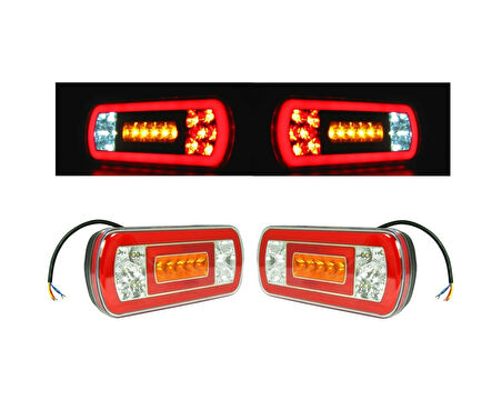 Neon Led Arka Stop Lambası Takımı Sağ Sol 12 Volt Üniversal