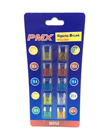 Araç Oto Sigorta Seti 10'lu Set Bıçak Sigorta Küçük Boy N11.594