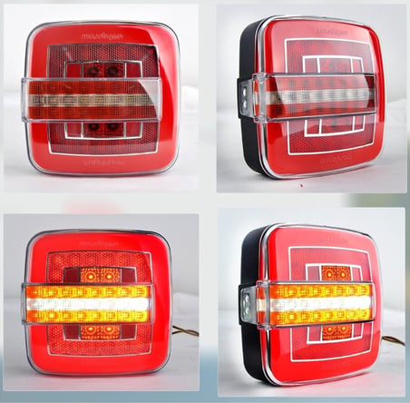 Kare Neon Led 7 Fonksiyonlu Düz Sinyalli Hamburger Stop Lambası 24v 202101-24v