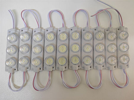 Carub Camlı Parmak Led Lamba Beyaz 12 Volt Su Geçirmez 10.Lu 3M