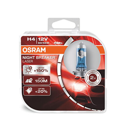 Bulacaksin Osram Night Breaker Laser H4 Ampul 64193Nl - %150 Daha Fazla Işık