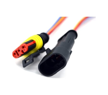 1 Takım 3 Pin Kablolu Süper Seal Elektrik Soketi Su Geçirmez Konnektör