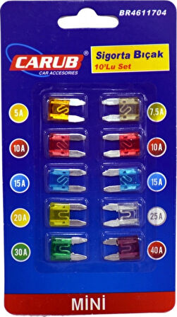 Carub Bıçak Sigorta Mini 10 Lu Set Br4611704