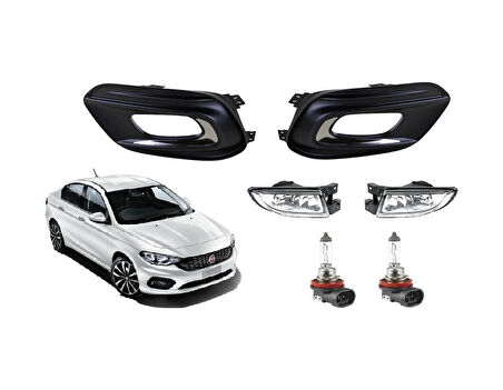 Sis Farı Seti Takım Fiat Egea Sedan [2 Far+2 Ampül+2 Çerçeve]