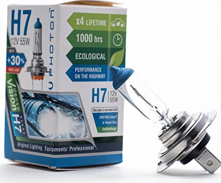 Photon H7 12V 55W Eco +%30 Fazla Işık 1 Adet PH5507 E far ampulü