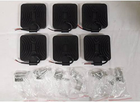 6 Adet Off Road Sis Farı Sis Lambası 16 Led Kare