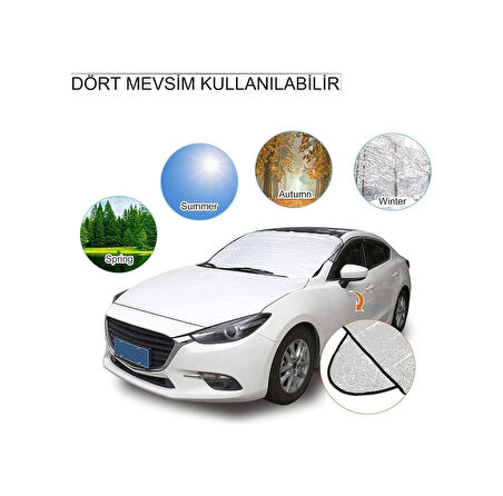Ön Cam Branda Güneş Kar Buzlanma Önleyici Örtü Su Geçirmez Ön Cam