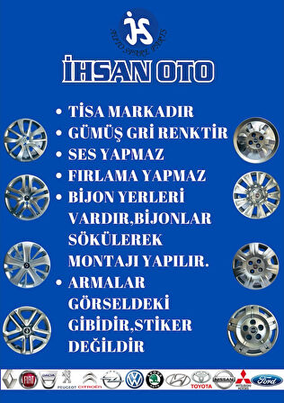 ✔ Grande Punto 15" Jant Kapağı Takımı (4 Adet) Bordo Armalı F009K
