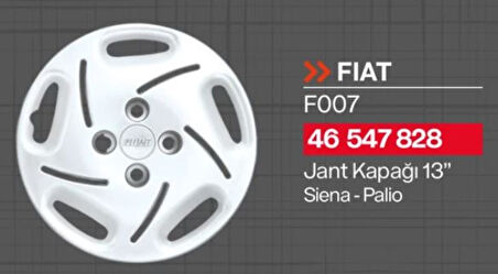 ✔ Fiat Palio Siena 13" Jant Kapağı Takım (4 Adet) Jkf007